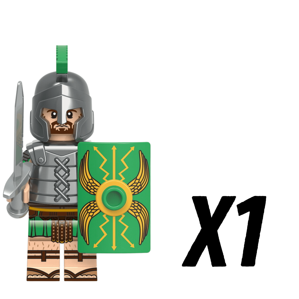 Roman Legion Infantry (Green) Block Figures Set of 10pcs