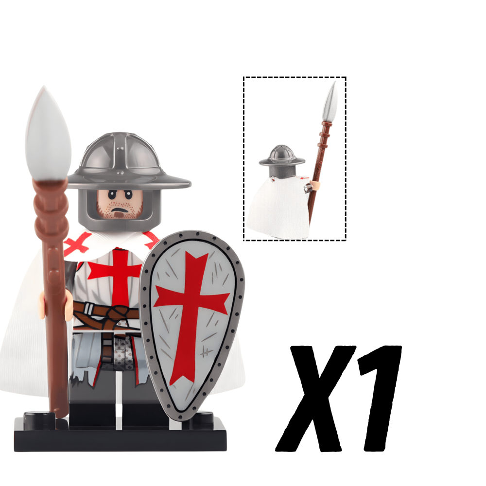 Knight Templar Spearmen Block Figures Set of 10pcs