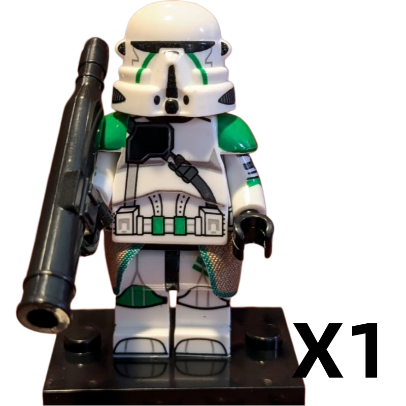 Space War Theme 41st Airborne Paratrooper Block Figures Set With RPS-6 Rocket Launcher