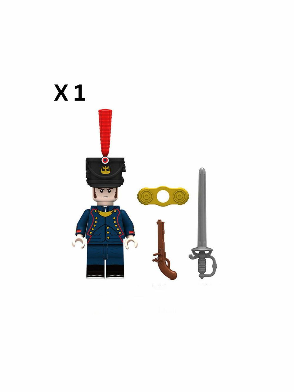 Napoleonic Wars French Artillery Officer Block Figures Set of 10pcs