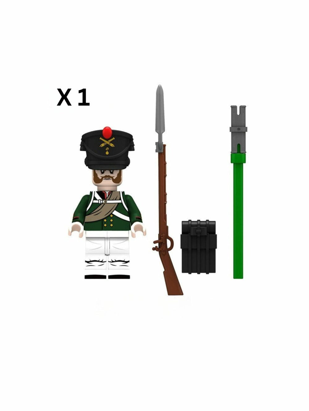 Napoleonic Wars Russian Artillery Infantry Block Figures Set of 10pcs
