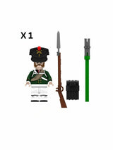 Napoleonic Wars Russian Artillery Infantry Block Figures Set of 10pcs