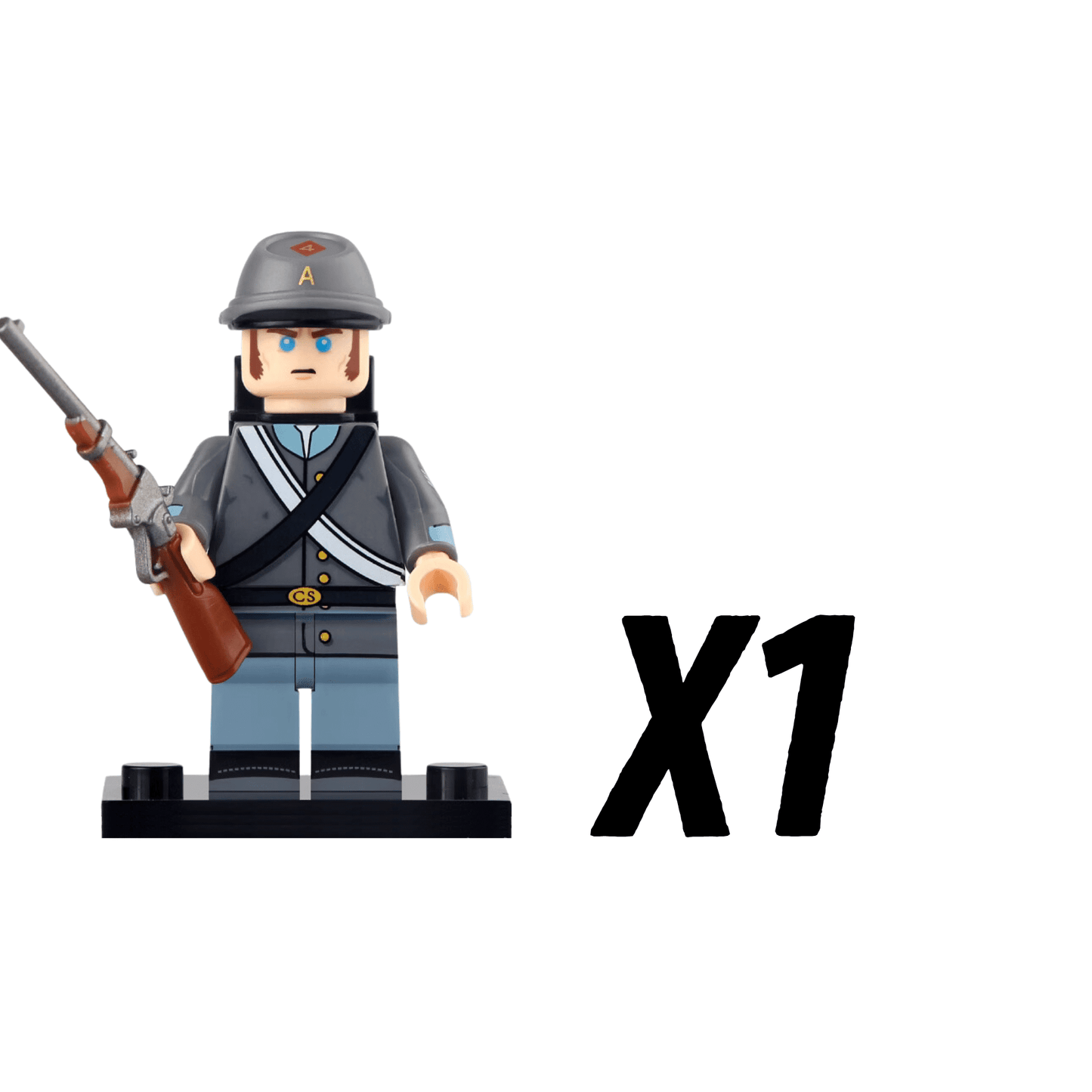 American Civil War Confederate Lone Star Guards Block Figures Set
