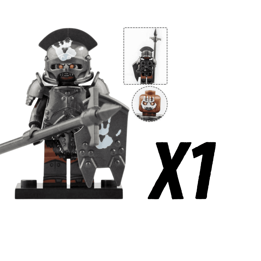 Lord the Rings Uruk-Hai Halberd Spears Infantry Block Figures Set 5pcs