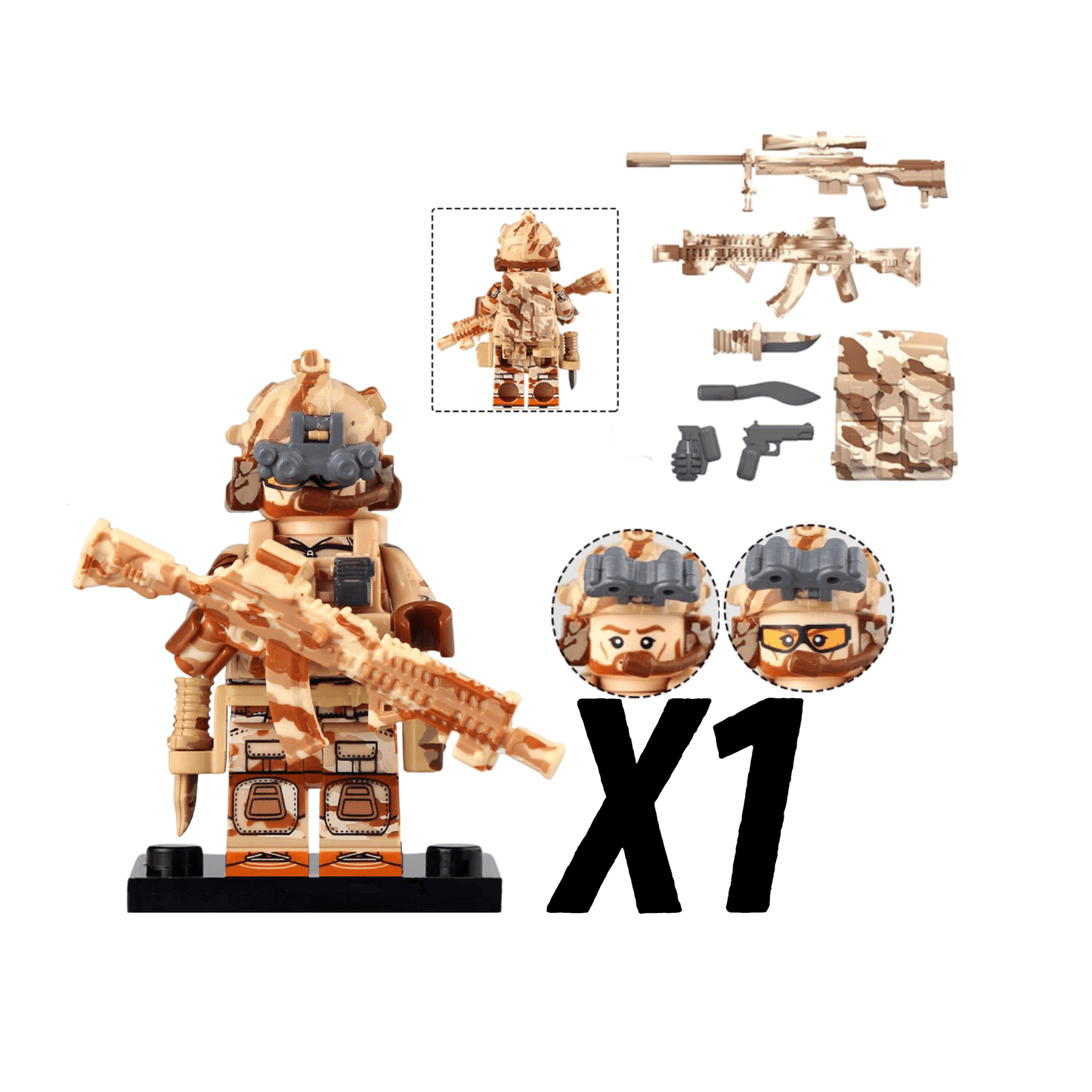 US Army Navy Seals Block Figures Set