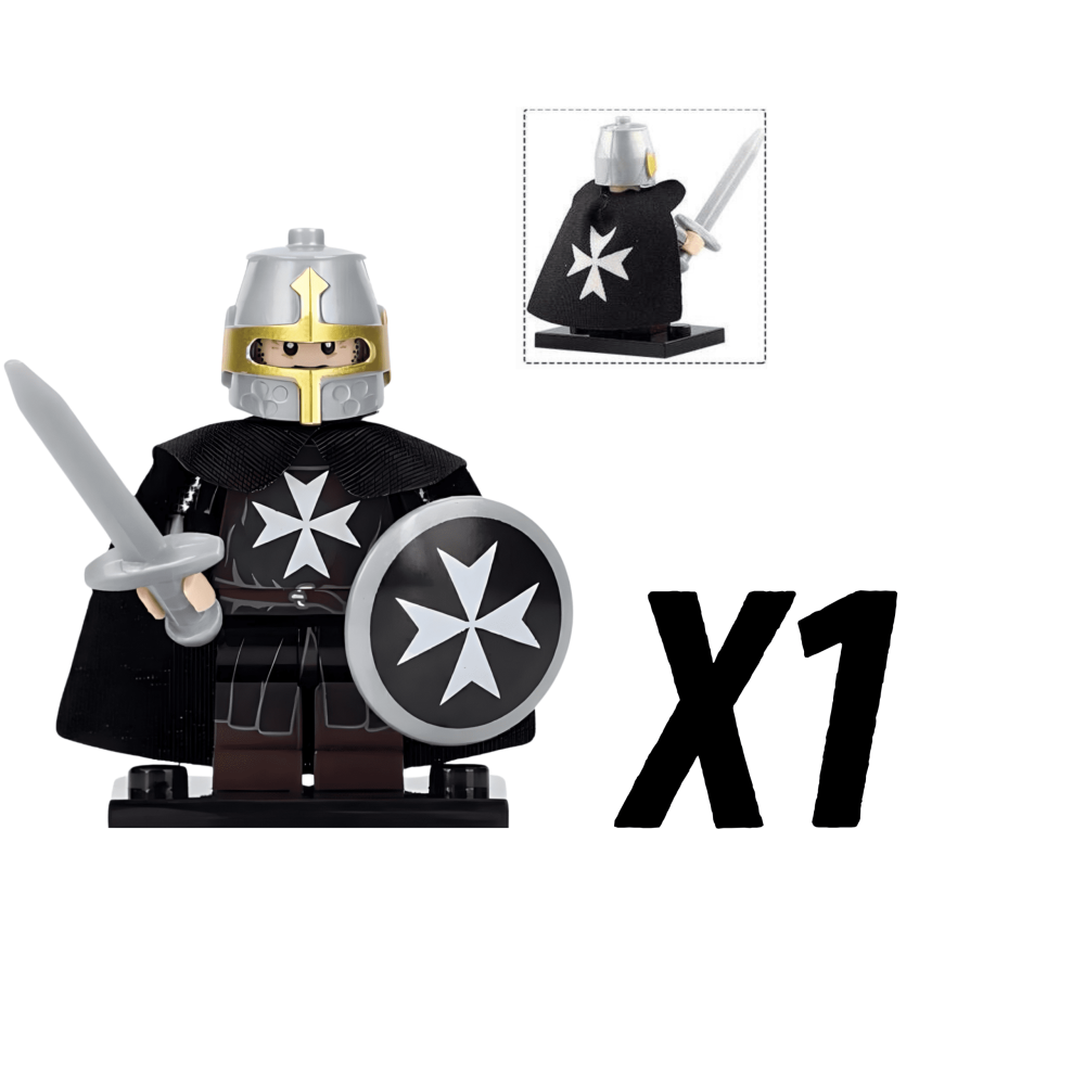 Knights Hospitallers Round Shield Block Figures Set of 10pcs