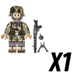 Hermann Goering Paratrooper WW2 Soldiers MG-42 Machine GunBlock Figures Set of 5pcs