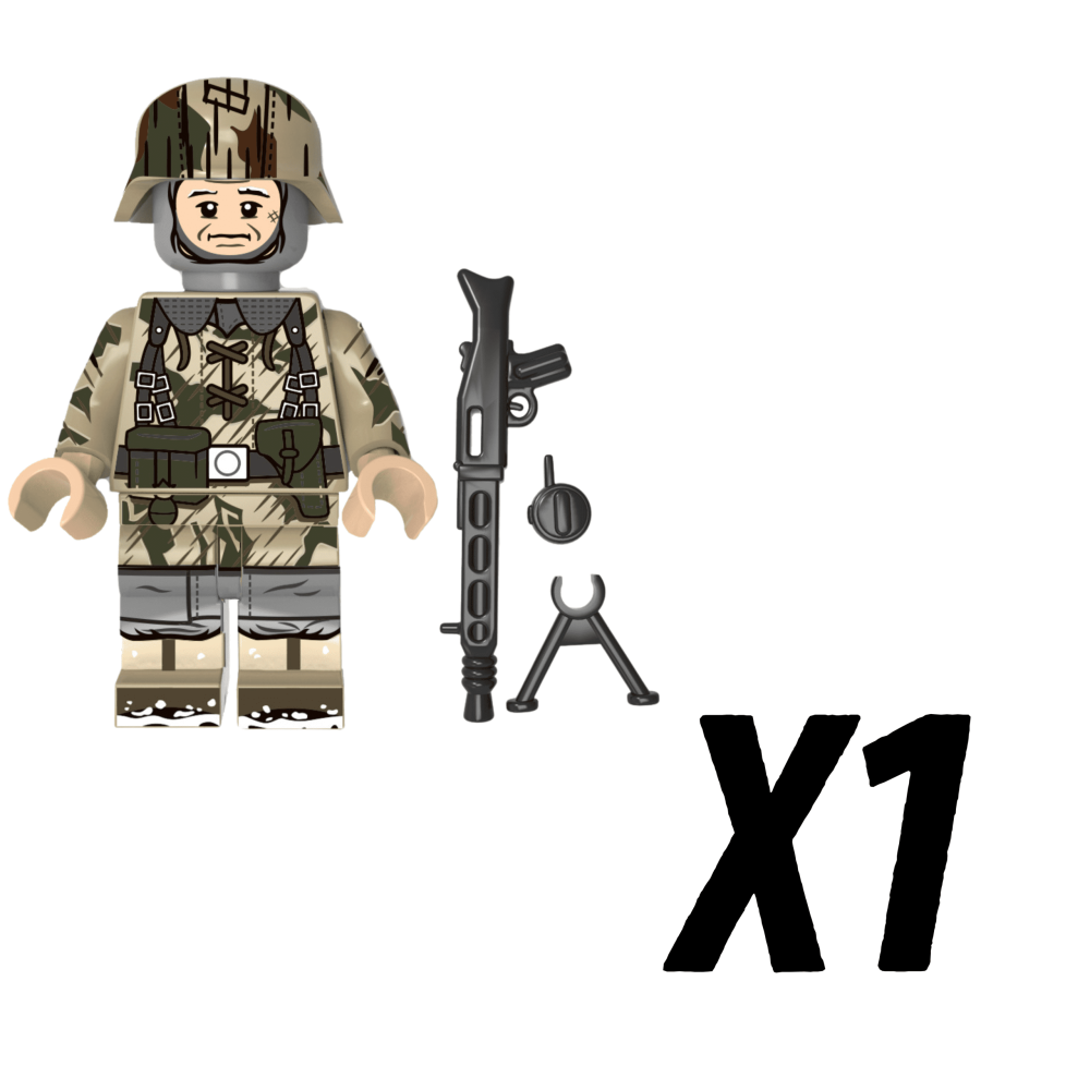 Hermann Goering Paratrooper WW2 Soldiers MG-42 Machine GunBlock Figures Set of 5pcs