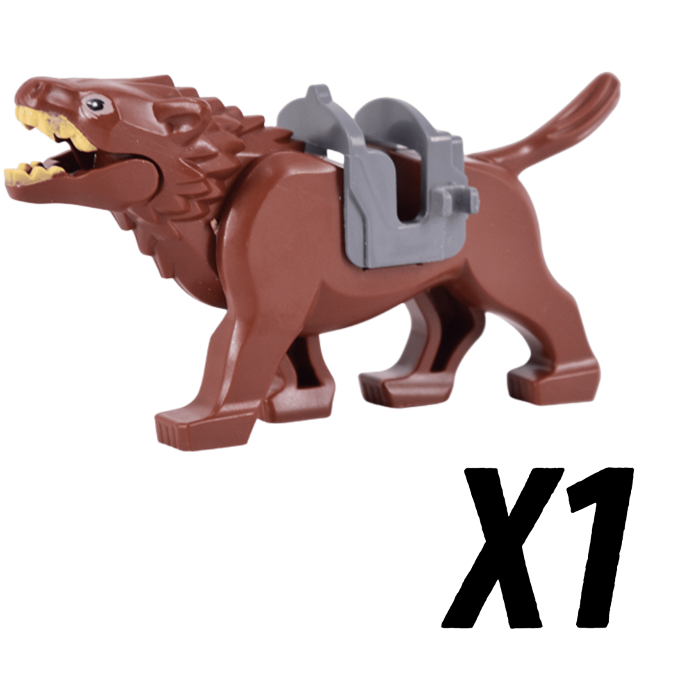 Lord of the Rings Brown Warg Mount Block Figures Set