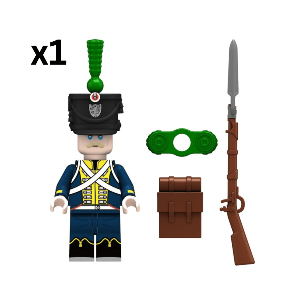 Napoleonic Wars Hessian Light Infantry Block Figures Set of 10pcs