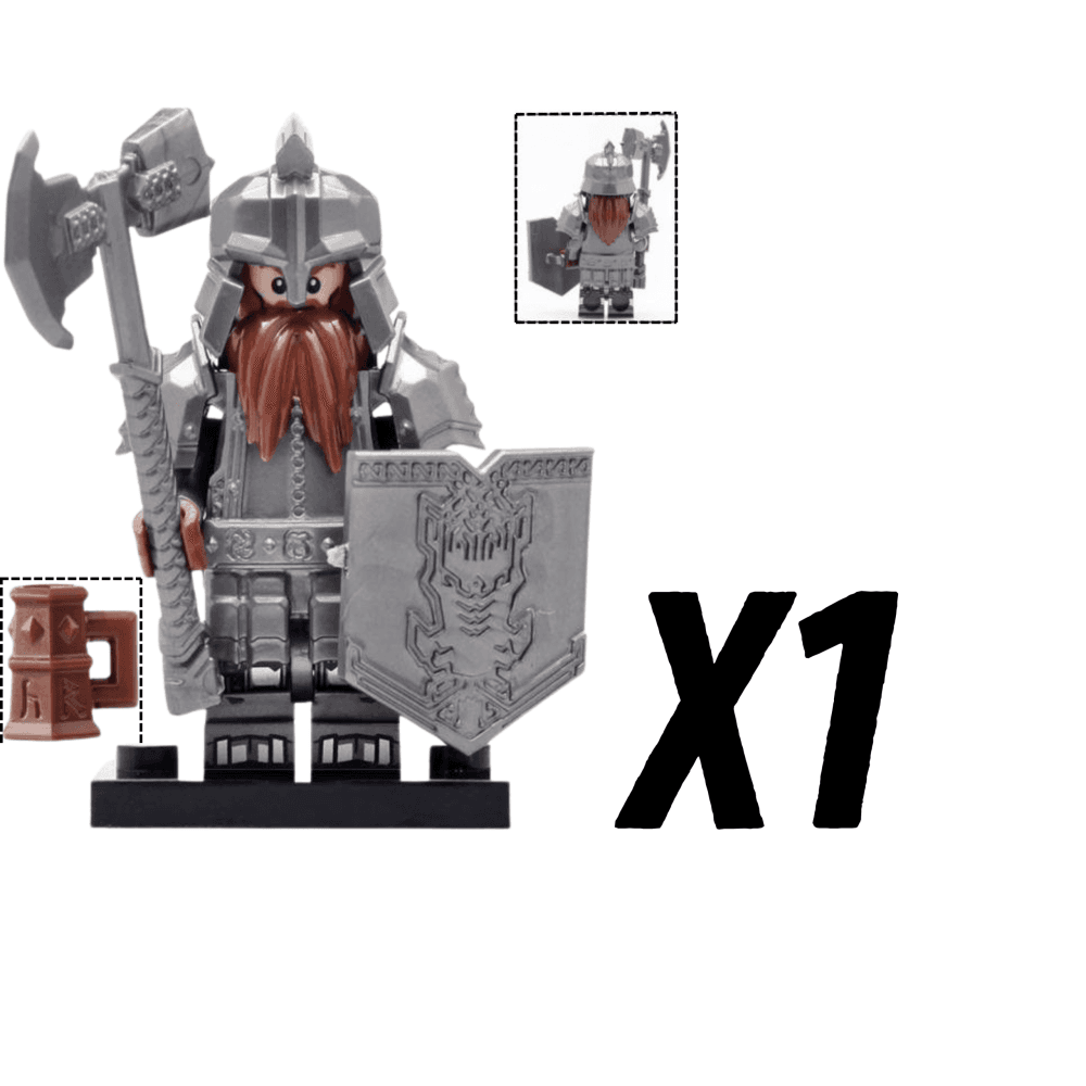 Lord the Rings Iron Hill Dwarves Axes Block Figures Set 10pcs