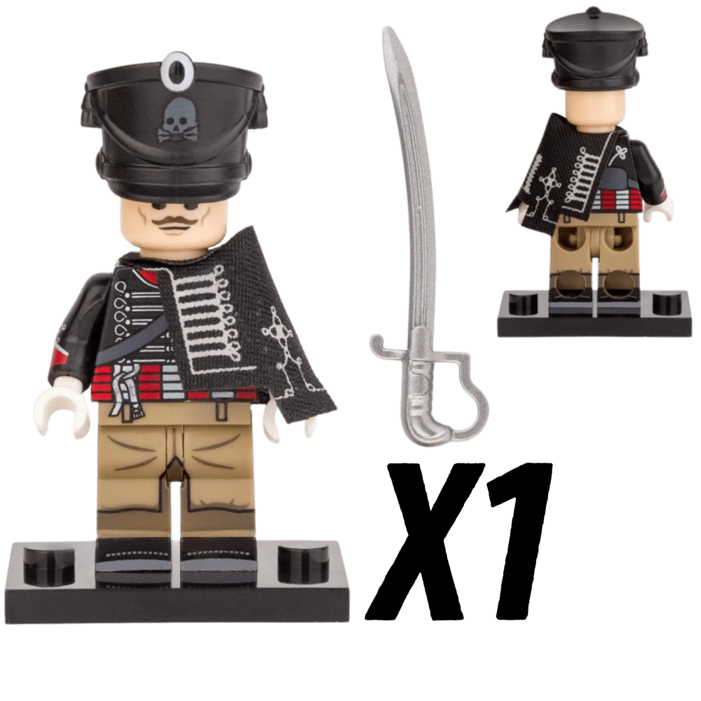 Napoleonic Wars Prussian Skeleton Hussars Block Figures Set of 5pcs