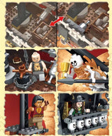 Queen Anne Style Pirate Ship Building Block Figures Set