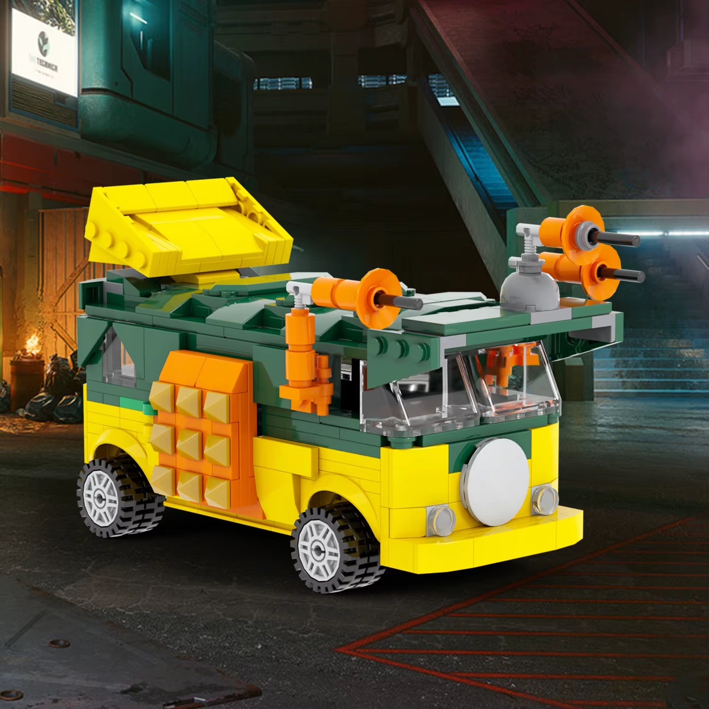 Teenage Mutant Ninja Turtle  Pizza Van MOC Building Set