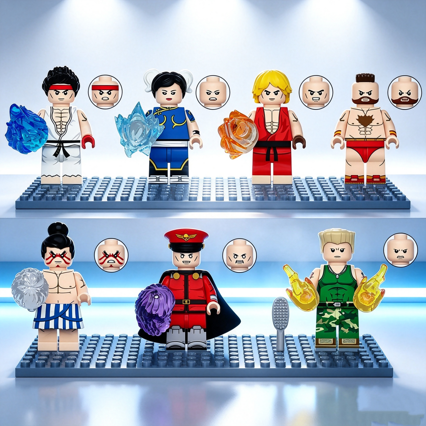 Custom Fighting Game Themed Block Figures Set Or Single