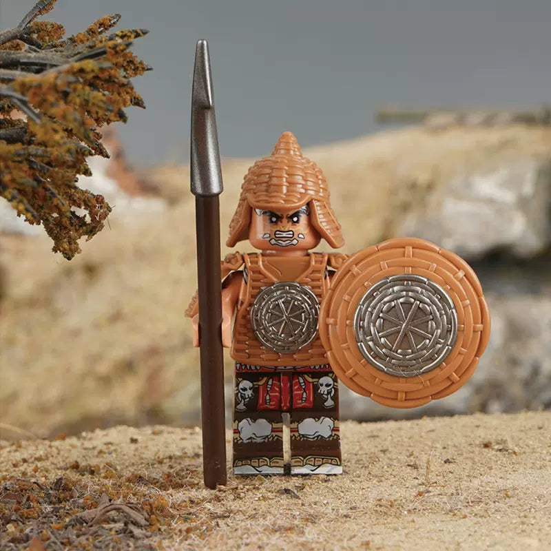 Three Kingdoms Nanman Tribe Soldiers Block Figures Set of 4pcs