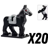 Medieval Knights Horses and Mounts Block Figures Style 2