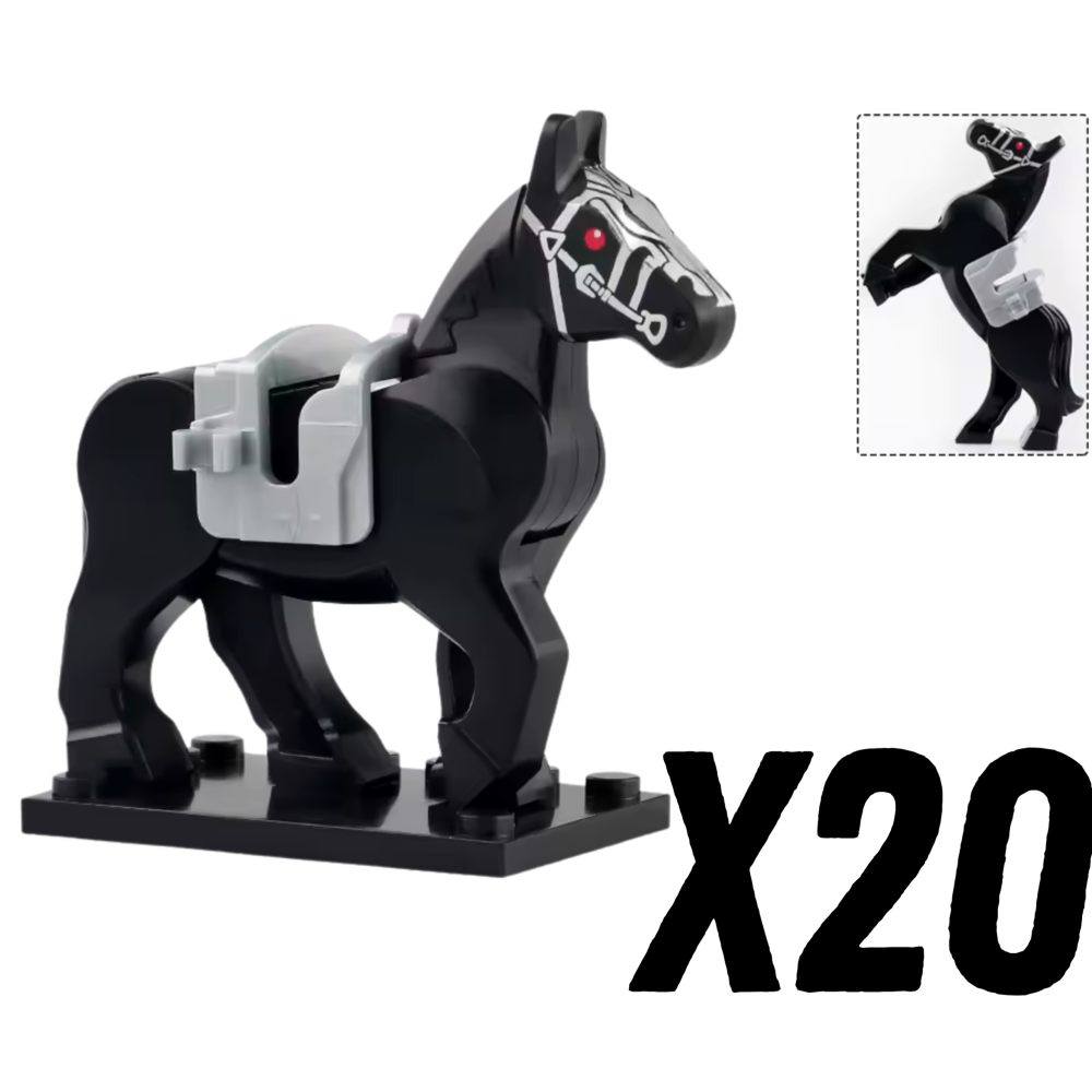 Medieval Knights Horses and Mounts Block Figures Style 2