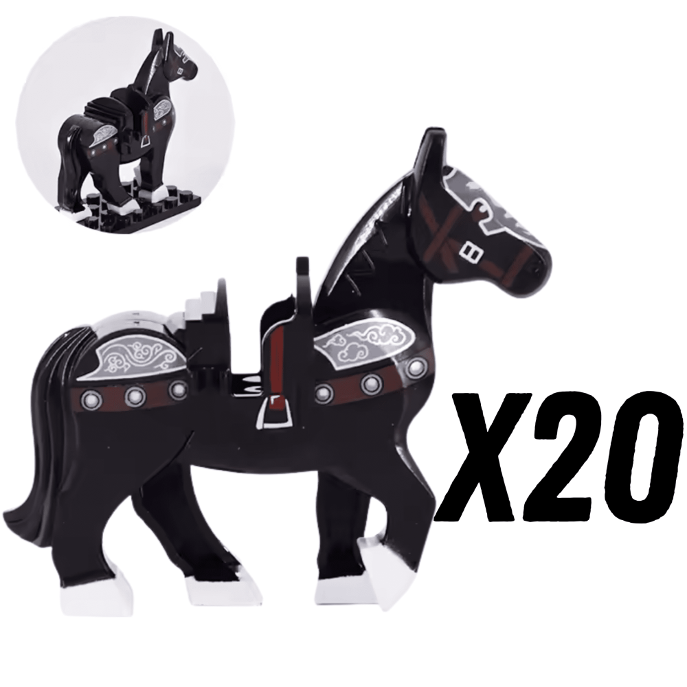 Medieval Knights Horses and Mounts Block Figures
