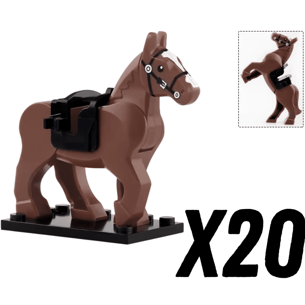 Medieval Knights Horses and Mounts Block Figures Style 2