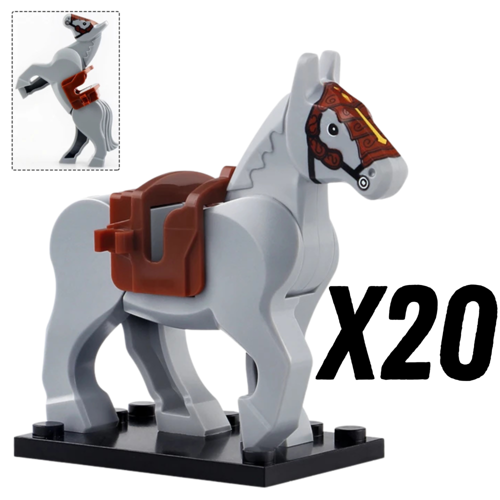 Medieval Knights Horses and Mounts Block Figures