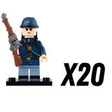 American Civil War Confederate Soldiers Block Figures Set