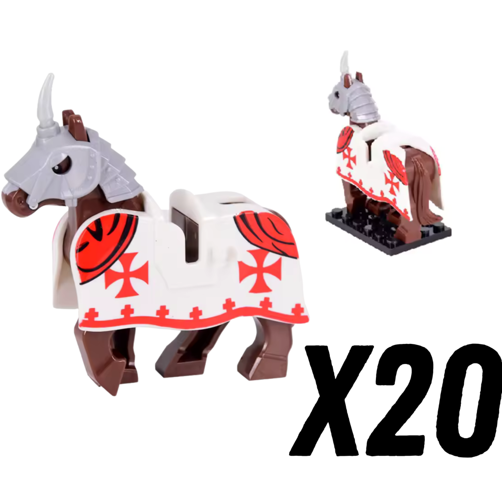 Crusades Horses and Mounts Block Figures