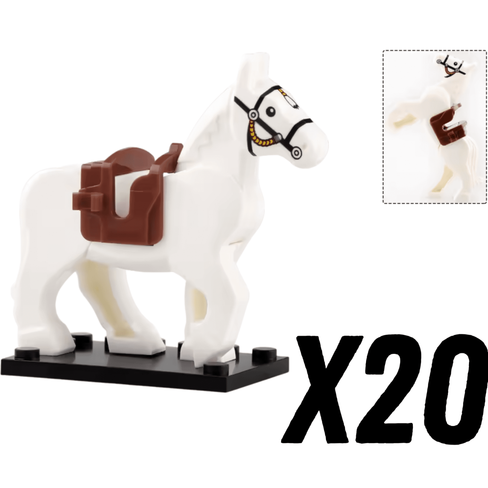 Medieval Knights Horses and Mounts Block Figures Style 2
