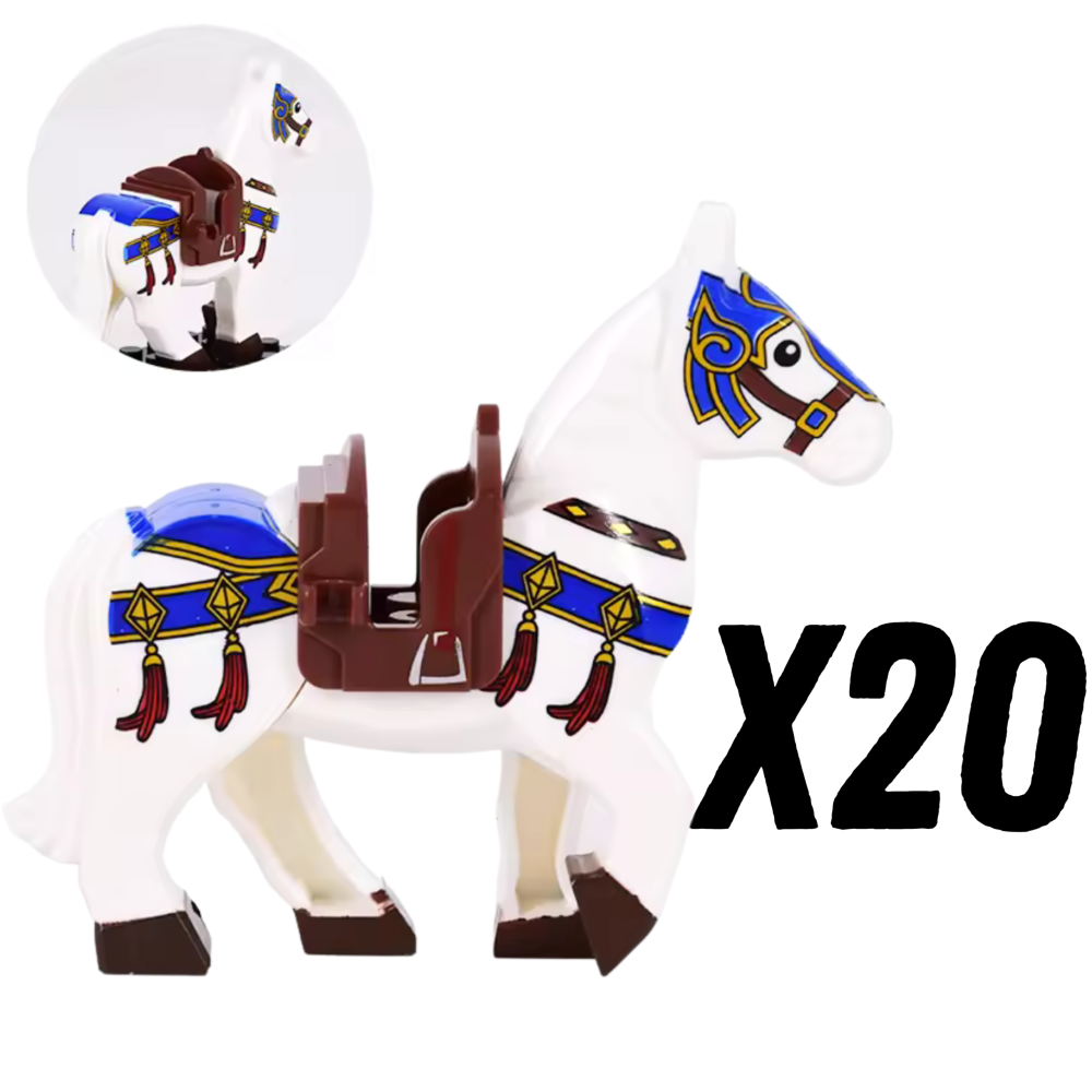 Medieval Knights Horses and Mounts Block Figures