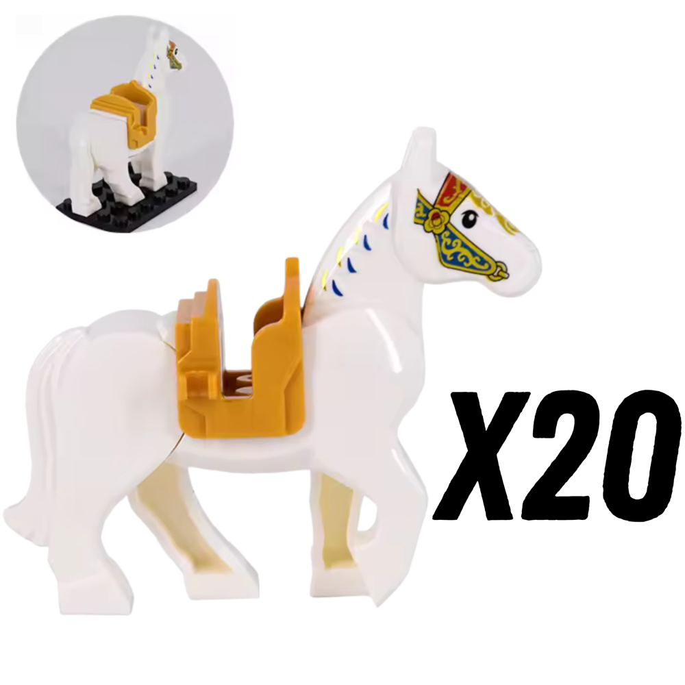 Medieval Knights Horses and Mounts Block Figures