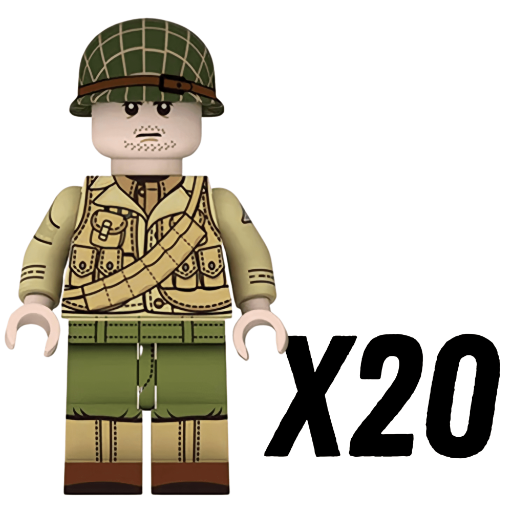 WW2 USA Military Soldiers Block Figures