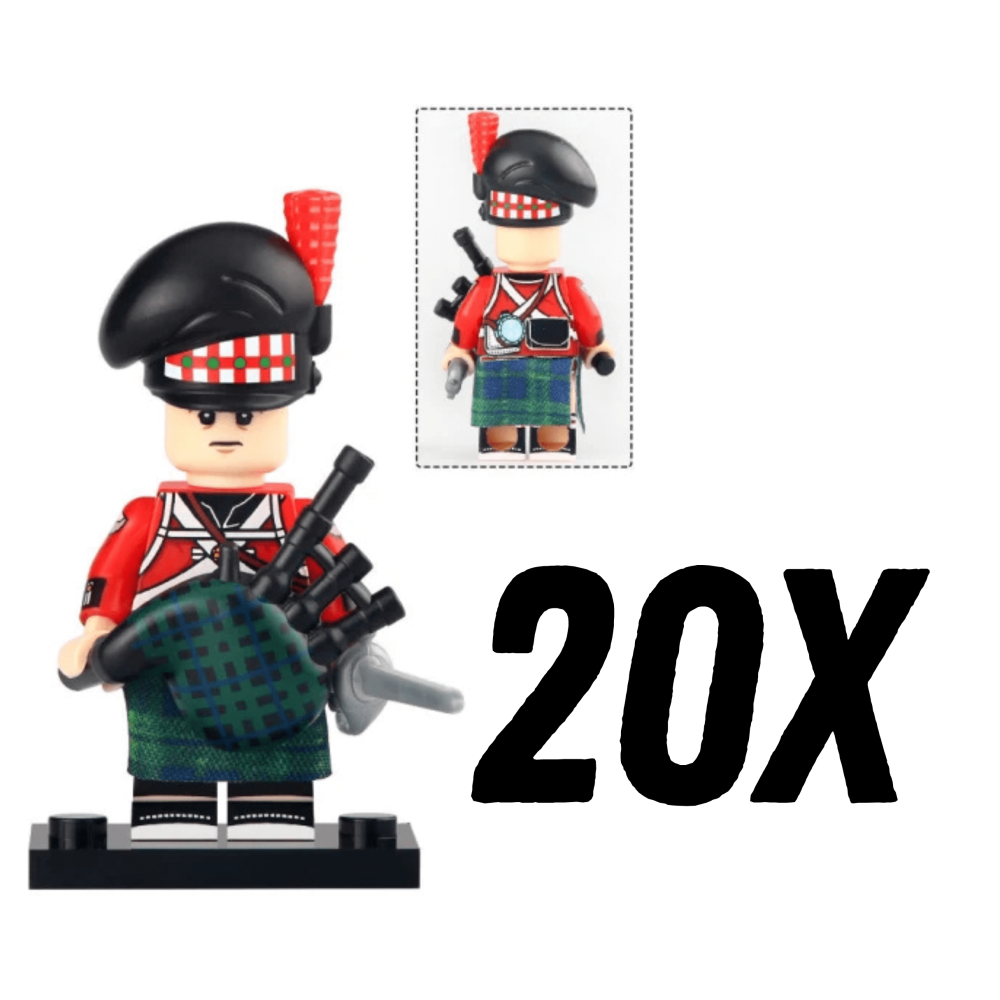 Scottish Bagpiper Block Figures Set of 5pcs