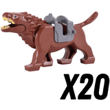 Lord of the Rings Brown Warg Mount Block Figures Set