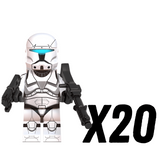 Space War Theme Rebublic Clone Commandos White Squad Block Figures Set of 10pcs