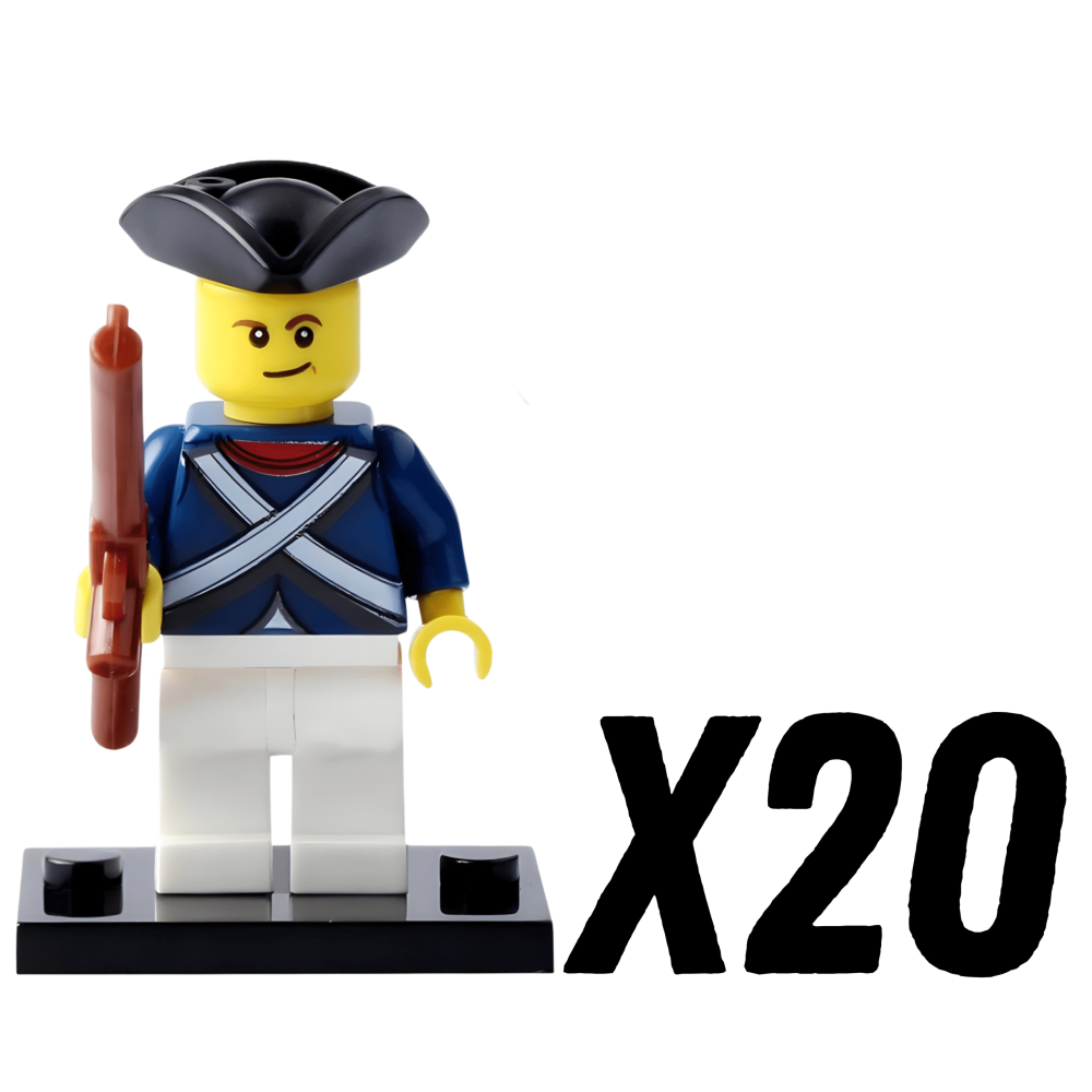 Continental Soldiers American Revolution Block Figures Set of 5pcs