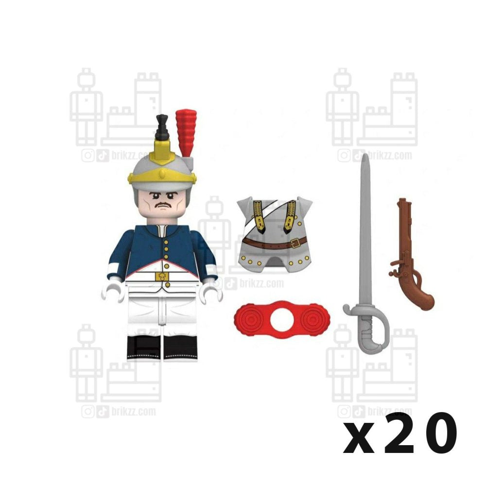French Cuirassier Block Figures Set of 5pcs