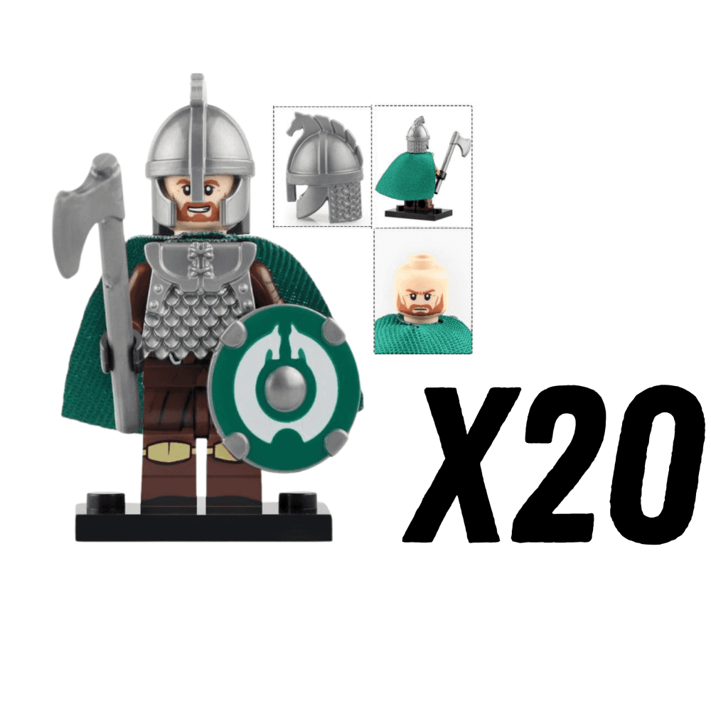 Lord the Rings Riders Rohan Axes Block Figures Set 10pcs