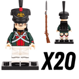 Napoleonic Wars Russian Foot Guard Bayonet Riflemen Block Figures Set of 5pcs
