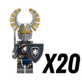 Crusades Knights Templar Lion Heart Knights Block Figures Set  With Sword and Shield