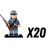 American Civil War Confederate Lone Star Guards Block Figures Set