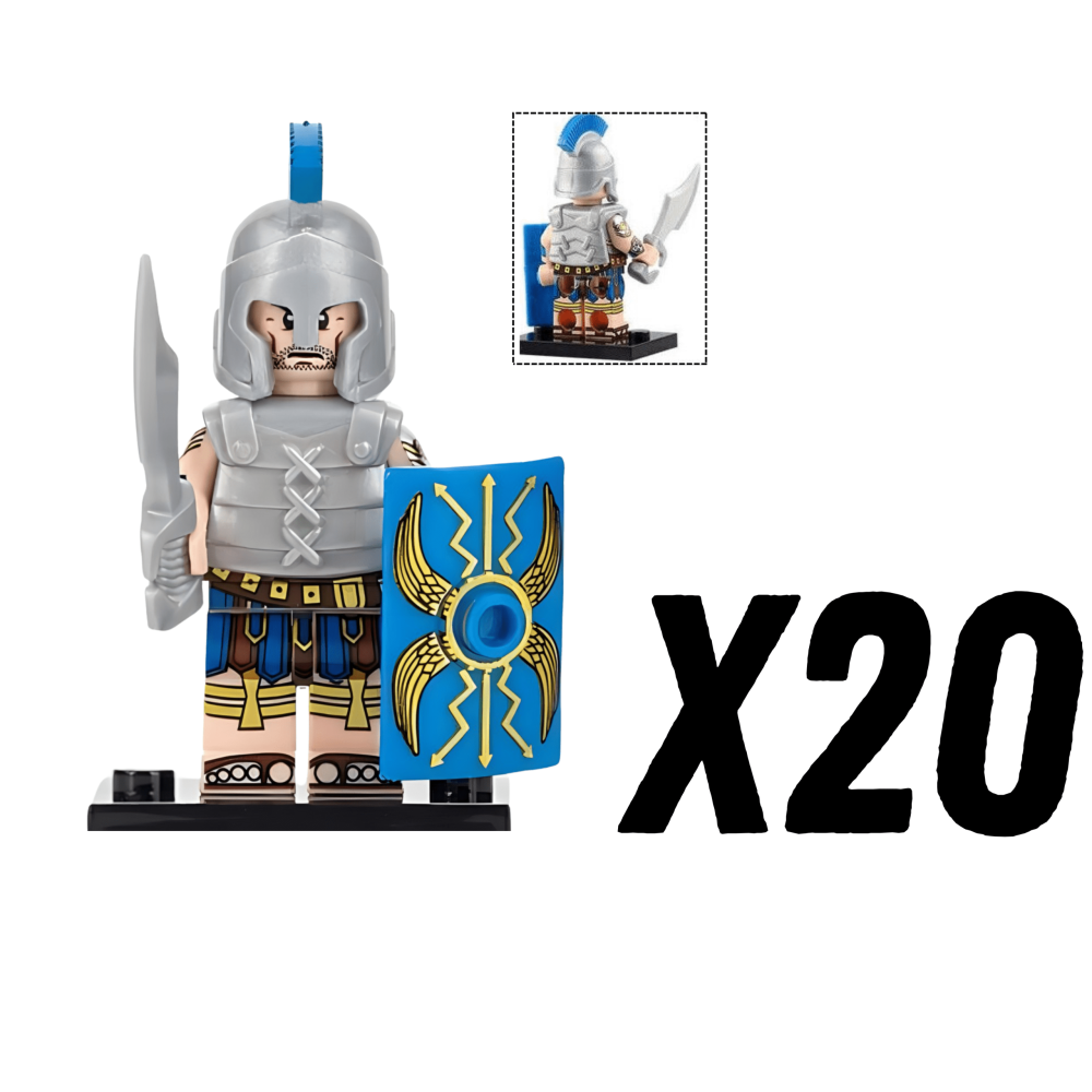 Roman Legion Infantry (Blue) Block Figures Set of 10pcs