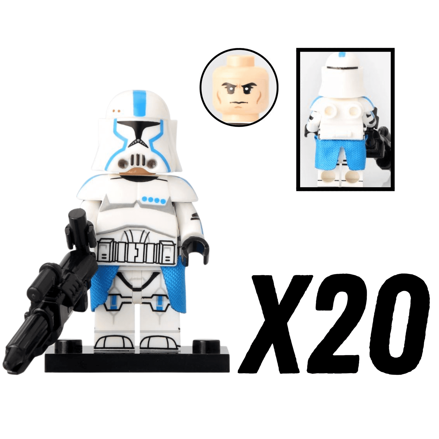 Space War Theme 501st Legion Phase 2 Heavy Clone Troopers Block Figures Set of 10pcs