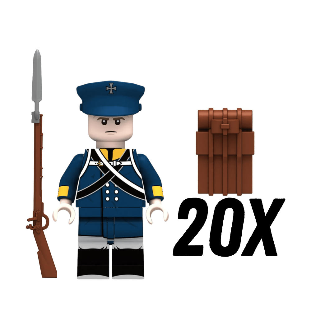 Napoleonic Wars Prussian Landwehr Block Figures Set of 5pcs