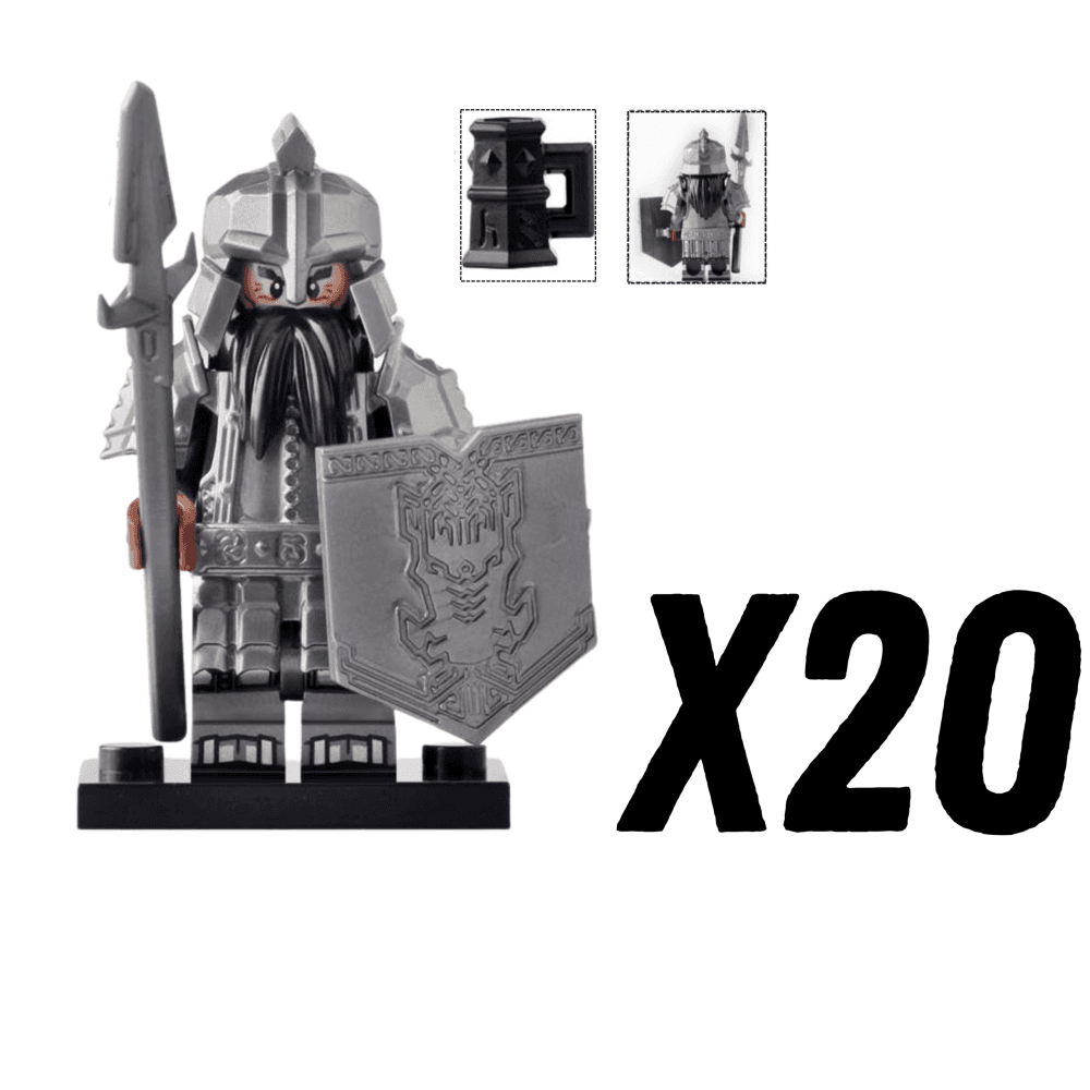 Lord the Rings Iron Hill Dwarves Spears Block Figures Set 10pcs