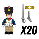 Napoleonic Wars Officer Of the French Infantry Block Figures Set of 5pcs