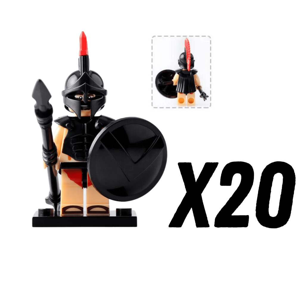 Spartan Warriors (Black Armour) Block Figures Set of 10pcs