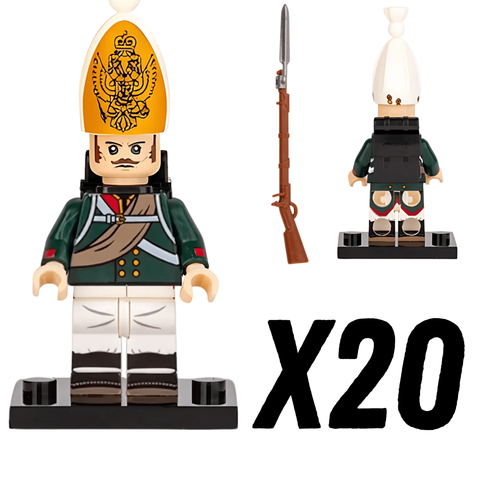 Napoleonic Wars Russian Pavlov Granadier Bayonet Riflemen Block Figures Set of 5pcs