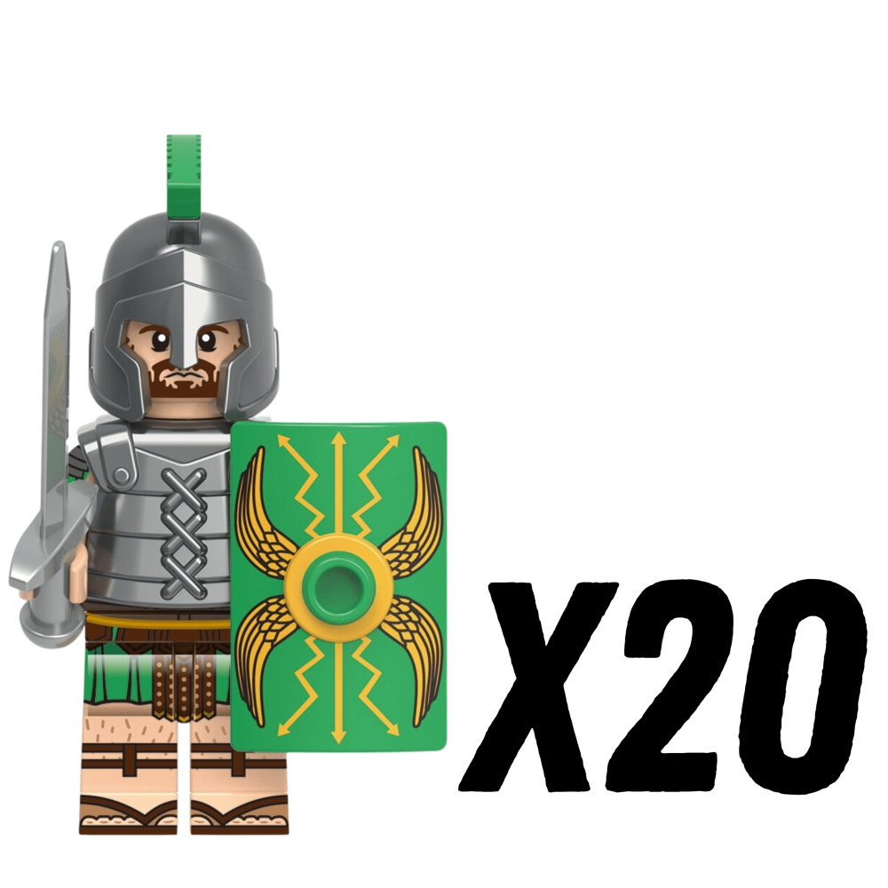 Roman Legion Infantry (Green) Block Figures Set of 10pcs