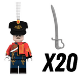 Napoleonic Wars Russian Guard Hussar Block Figures Set of 5pcs