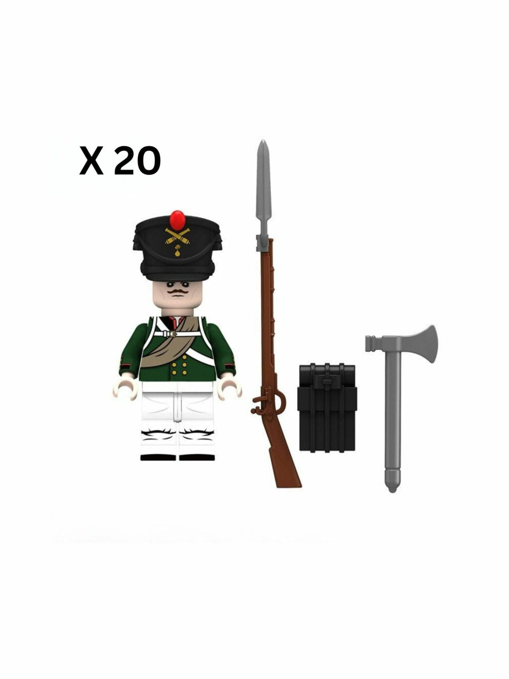 Napoleonic Wars Russian Artillery Infantry Block Figures Set